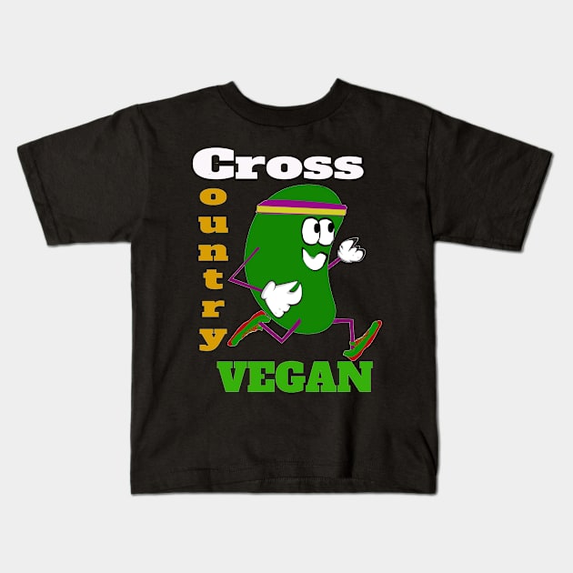 Cross Country Vegan Runner Kids T-Shirt by PoetandChef